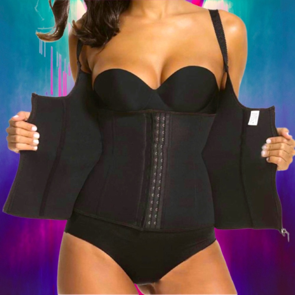 Women Corset Waist Trainer,Body Shaper Zipper Waist Cincher Bustier Waist Loss S